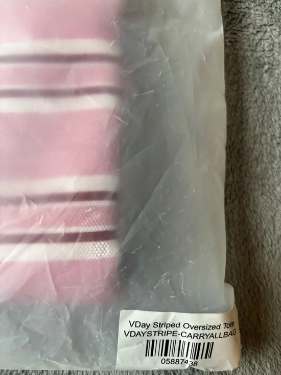 Parke Pink Striped Canvas Tote Bag Valentines Day 2026 - Picture 4 of 7